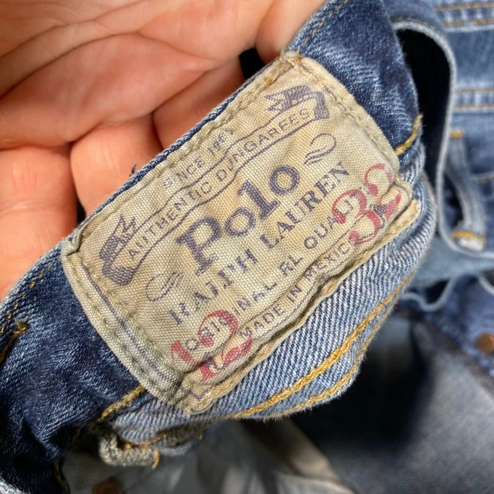Polo Ralph Lauren Varick Slim Straight Jeans Mens 42x32 Clarke Indigo Blue Denim